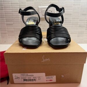 Christian Louboutin Black Manola 85 sandals.